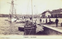 Déchargement sables à la main au quai de Tréguier